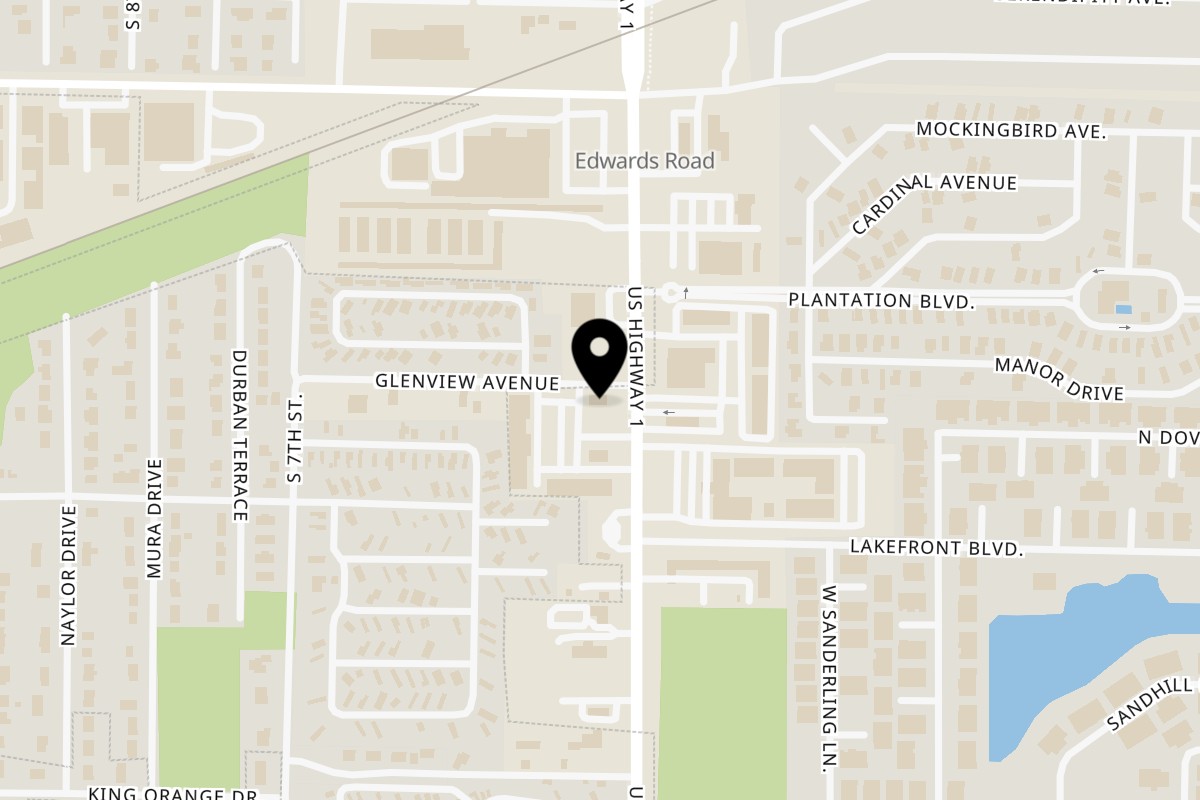 Map showing the location of Palm Beach hot chicken Fort Pierce on 3205 S US Hwy 1 in Fort Pierce